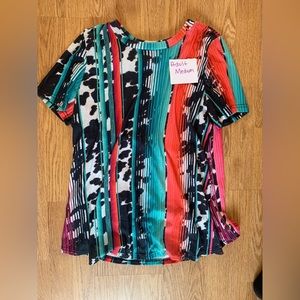 adult medium, cow print shirt, worn once